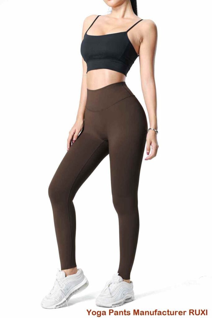 Bézs magas derekú edzőtermi leggings Ruxi hu613